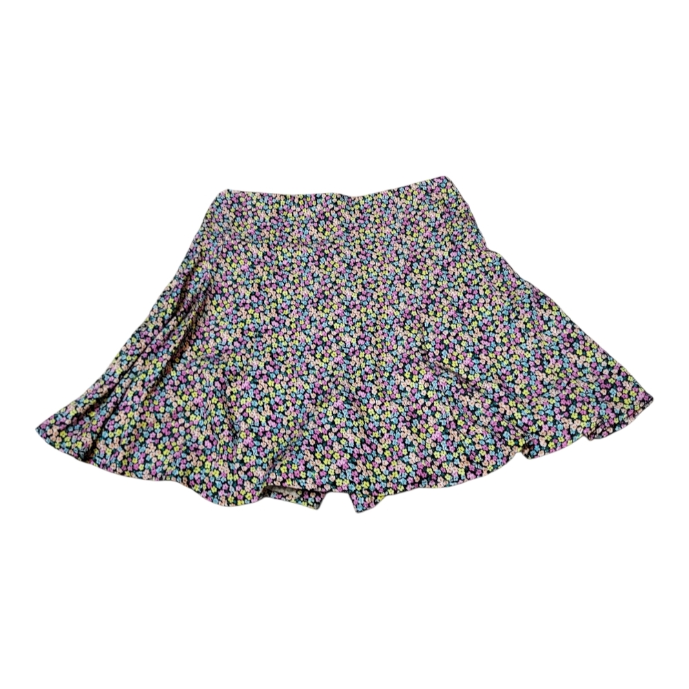 Zara Kids Pink Floral Mini Skater Skorts with Ruffled Wrap - Size 13-14